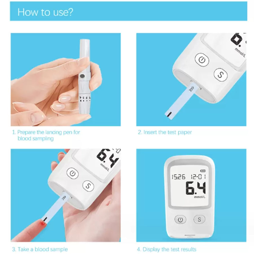 Sale 50% Glucose Monitor Kit – LCD Display, 25 Test Strips & 25 Lancets Included